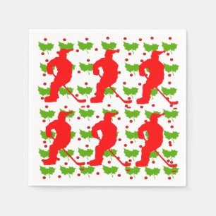 SERVIETTE EN PAPIER CHRISTMAS HOCKEY
