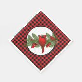 Serviette En Papier Christmas Holiday Red Cardinal Buffalo Print (Coin)