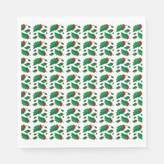 Serviette En Papier Christmas Holly (Devant)