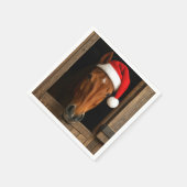 Serviette En Papier Christmas Horse In Stable Window (Coin)