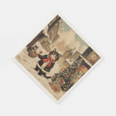 Serviette En Papier Christmas Kitty, Jour de la neige (Coin)