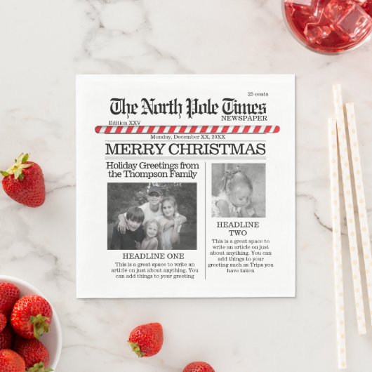 Serviette En Papier Christmas mignon Pôle Nord Times Photo Whimsical (En situation)