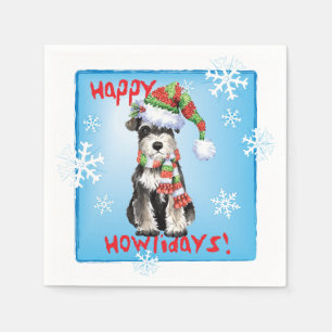 Serviette En Papier Christmas Mini Schnauzer