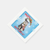 Serviette En Papier Christmas Mini Schnauzer (Coin)