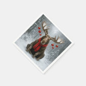 Serviette En Papier Christmas Moose In a Snowy Forest (Coin)
