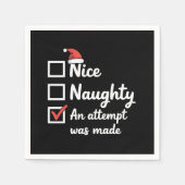 Serviette En Papier Christmas Nice Naughty Attempt Was Made Xmas (Devant)