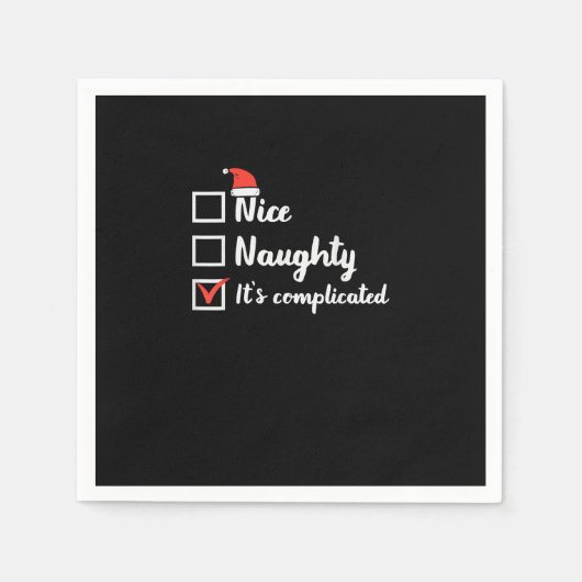 Serviette En Papier Christmas Nice Naughty Its Complicated (Devant)