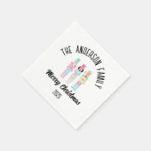 Serviette En Papier Christmas Nutcracker Pastel Personalized Name (Coin)