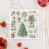 Serviette En Papier Christmas paper napkin (En situation)