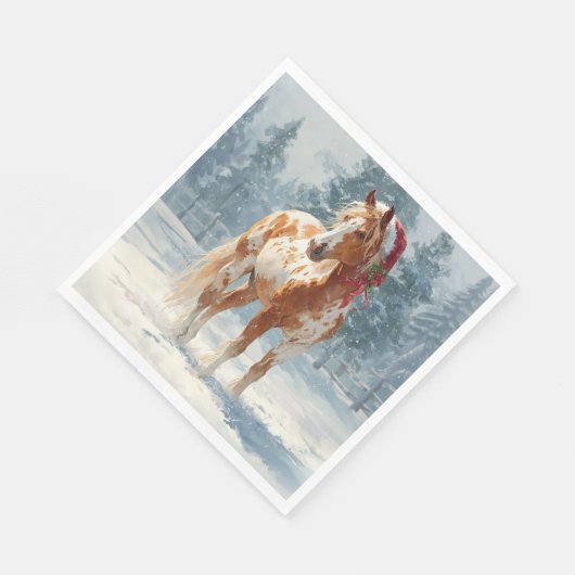 Serviette En Papier Christmas Paper Napkin/Beautiful Appalossa Horse  (Coin)