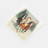 Serviette En Papier Christmas Paper Napkin/Beautiful Galloping Horses  (Coin)