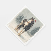 Serviette En Papier Christmas Paper Napkin / Beautiful Paint Horse  (Coin)