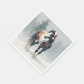 Serviette En Papier Christmas Paper Napkin / Beautiful Paint Horse  (Coin)