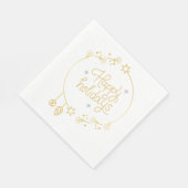 Serviette En Papier Christmas Paper Napkin with Festive Stars & Snowfl (Coin)
