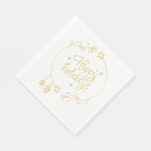 Serviette En Papier Christmas Paper Napkin with Festive Stars & Snowfl (Coin)