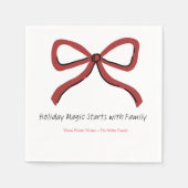 Serviette En Papier Christmas Paper Napkin with Trees & Hearts (Devant)