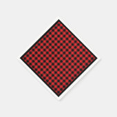 Serviette En Papier Christmas Paper Napkins Red & Black Buffalo Plaid (Coin)