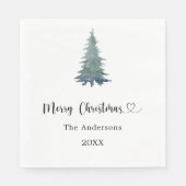 Serviette En Papier Christmas party pine tree simple script luncheon (Devant)