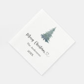 Serviette En Papier Christmas party pine tree simple script luncheon (Coin)
