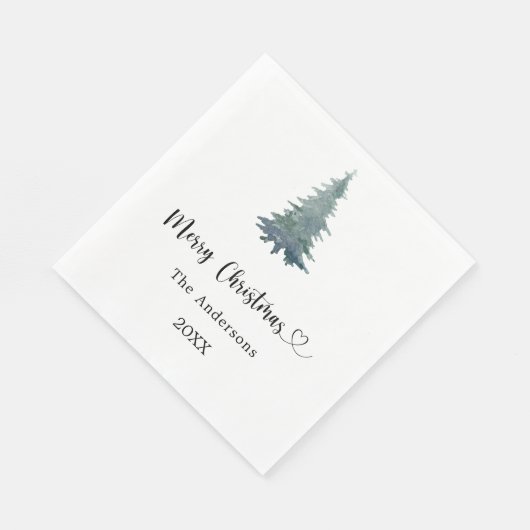 Serviette En Papier Christmas party pine tree simple script luncheon (Coin)