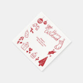 Serviette En Papier Christmas Party Red Favorite Things Hand Drawn (Coin)