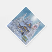 Serviette En Papier Christmas Party Winter White Snowman Blue Rustic (Coin)