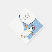 Serviette En Papier Christmas Père Noël Penguin dit (Coin)
