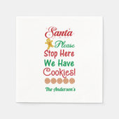 Serviette En Papier Christmas Père Noël S'il vous plaît Arrêtez ici No (Devant)