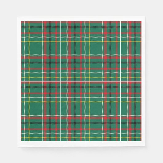Serviette En Papier Christmas Plaid Green Pattern-23914 (Devant)