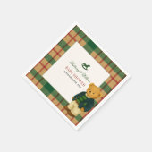 Serviette En Papier Christmas Plaid Preppy Bear Baby Shower  (Coin)