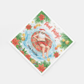 Serviette En Papier Christmas Pool Party with Santa Claus (Coin)