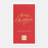 Serviette En Papier Christmas red gold business logo (Devant)