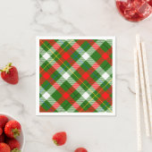Serviette En Papier Christmas Red Green White Flannel Plaid Design  (En situation)