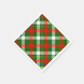 Serviette En Papier Christmas Red Green White Flannel Plaid Design  (Coin)