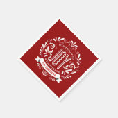 SERVIETTE EN PAPIER CHRISTMAS RED HOLIDAY JOY CHALKBOARD PERSONNALISÉ (Coin)