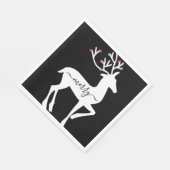 Serviette En Papier Christmas Reindeer Joyeux Black Paper (Coin)
