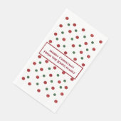 Serviette En Papier Christmas Retro Dots Pattern Green Red (Coin)