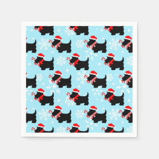Serviette En Papier Christmas Scottie Dogs Pattern