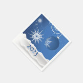 Serviette En Papier Christmas Snowflake Snow 2023 Ajouter Nom Papier (Coin)