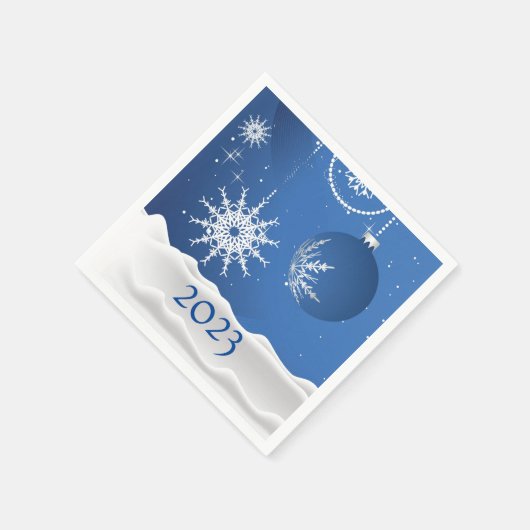 Serviette En Papier Christmas Snowflake Snow 2023 Ajouter Nom Papier (Coin)