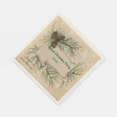 Serviette En Papier Christmas Snowflakes Pine Cones Pine Tree Branches (Coin)
