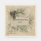 Serviette En Papier Christmas Snowflakes Pine Cones Pine Tree Branches (Devant)
