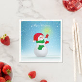 Serviette En Papier Christmas Snowman (En situation)