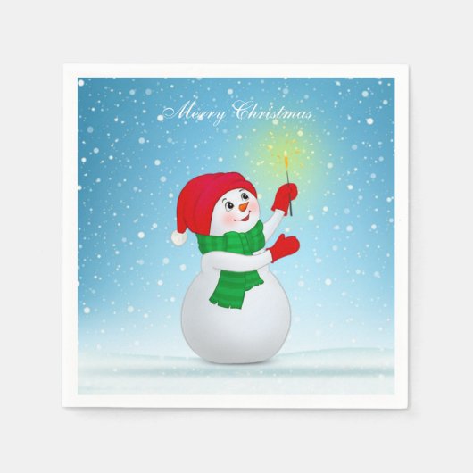 Serviette En Papier Christmas Snowman (Devant)