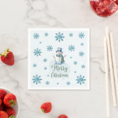 Serviette En Papier Christmas Snowman (En situation)