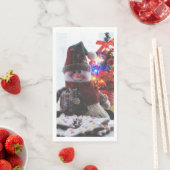 SERVIETTE EN PAPIER CHRISTMAS SNOWMAN (En situation)