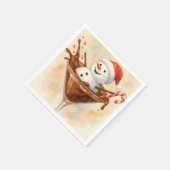 Serviette En Papier Christmas Snowman In a Chocolate Martini (Coin)