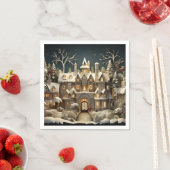 Serviette En Papier Christmas Snowy Manor Storybook Wonderland (En situation)