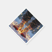 Serviette En Papier Christmas Socks and Holiday Lights in Snow (Coin)
