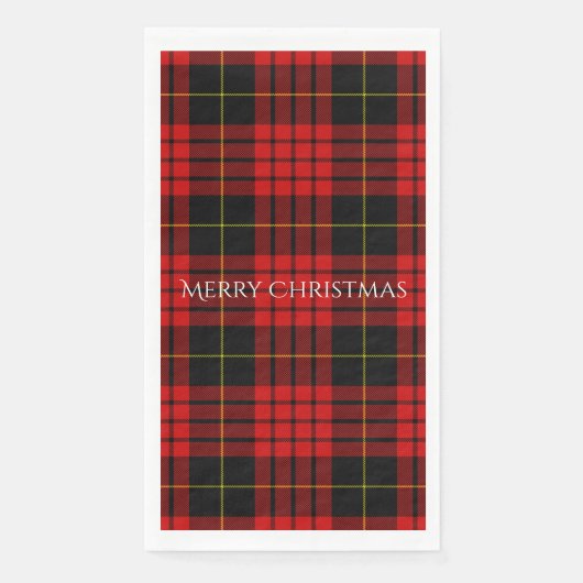 Serviette En Papier Christmas Tartan Plaid Joyeux Noël (Devant)